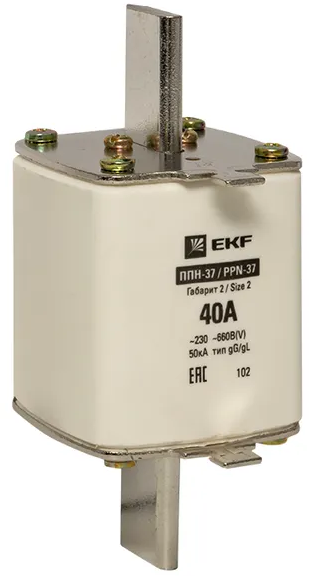 

Предохранитель EKF fus-37/400/40 ППН-37 400/40А габарит 2, fus-37/400/40