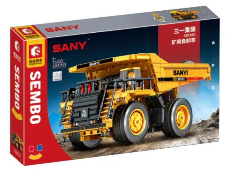 

Конструктор Sembo Block 712023 карьерный самосвал "Sany SRT9SC", 1261 деталь, 712023