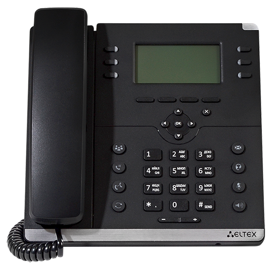 Телефон SIP ELTEX VP-17P 2 аккаунта, 2x1G, ЖК дисплей, PoE