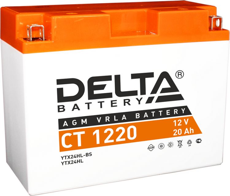 Аккумулятор Delta CT 1220 12В, 20Ач, battery replacement Y50-N18L-A,Y50-N18L-A3, YTX24HL-BS