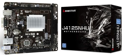 Материнская плата mini-ITX Biostar J4125NHU (J4125, 2*DDR4 (2400), 2*SATA 6G, M.2, PCIE, Glan, HDMI,