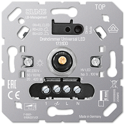 

Диммер Jung 1731DD роторный универсальный LED, 1731DD