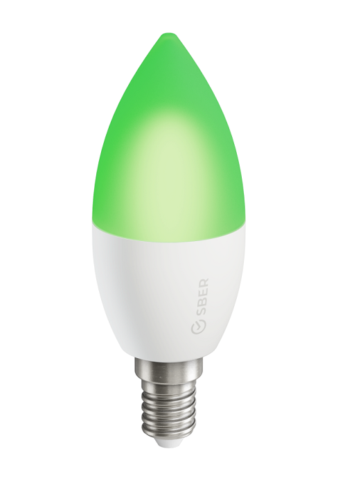 Лампа Sber E14/C37 SBDV-00020 умная, цвет rgb