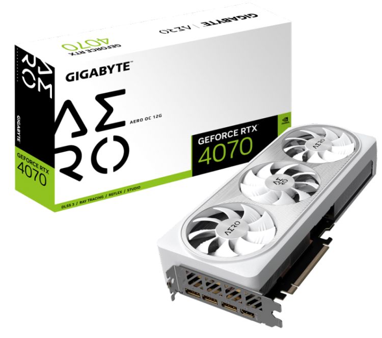 

Видеокарта PCI-E GIGABYTE GeForce RTX 4070 AERO OC (GV-N4070AERO OC-12GB) 12GB GDDR6X 192bit 5nm 1920/21000MHz HDMI/3*DP, GeForce RTX 4070 AERO OC (GV-N4070AERO OC-12GB)