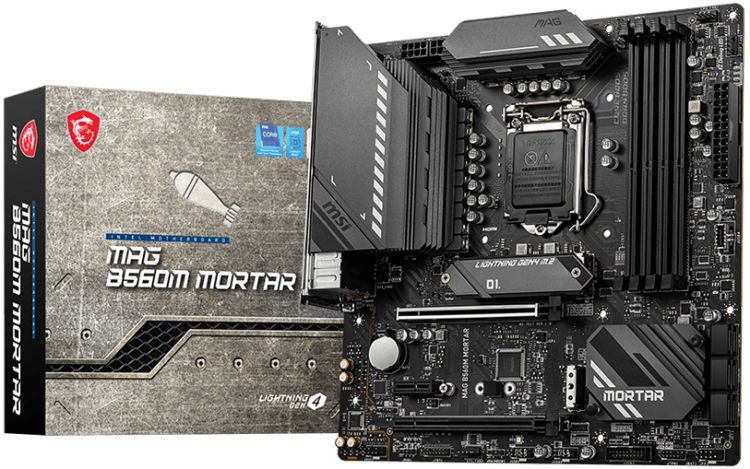 

Материнская плата mATX MSI MAG B560M MORTAR (LGA1200, B560, 4*DDR4(5066), 6*SATA 6G, 2*M.2, 3*PCIE, 7.1CH, 2.5Glan, HDMI, DP, 5*USB 3.2, 2*USB Type-C), MAG B560M MORTAR