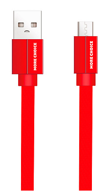 

Кабель интерфейсный More Choice K20m USB 2.1A для micro плоский USB нейлон 1м Red, K20m