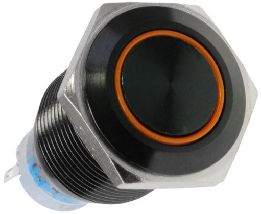 Переключатель Lamptron LAMP-SW1616L-H анти-вандальный Vandal Switch,16mm;Ring;Orange;Blackhousing; Latching;