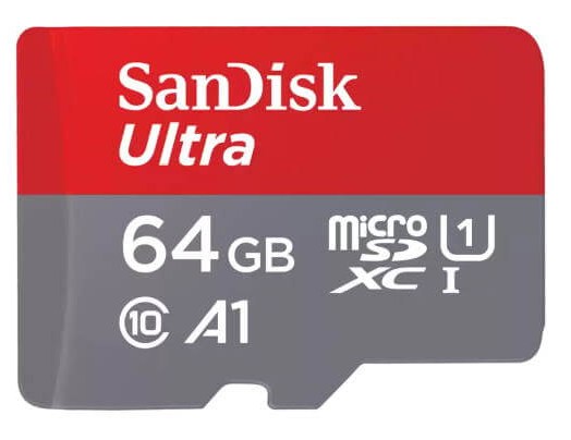 Карта памяти MicroSDXC 64GB SanDisk SDSQUAB-064G-GN6MN Ultra Class 10, UHS-I, R 140 МБ/с, без адаптера SD