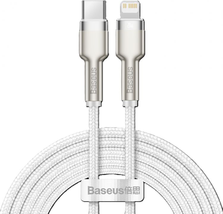 

Кабель Baseus CATLJK-B02 Type-C - Lightning 20W 2m; PD 20W (для iPhone 12 серии), PD 18W (для iPhone 8-11 серии), цинковый сплав + нейлоновая оплётка,, CATLJK-B02