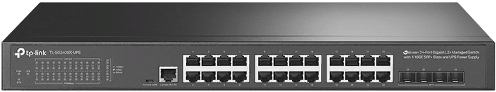 

Коммутатор управляемый TP-LINK TL-SG3428X-UPS L2+ Managed Switch with 4 10GE SFP+ Slots and UPS Power Supply, 24xGigabit RJ45, 4x10G SFP+, RJ45/Micro-, TL-SG3428X-UPS