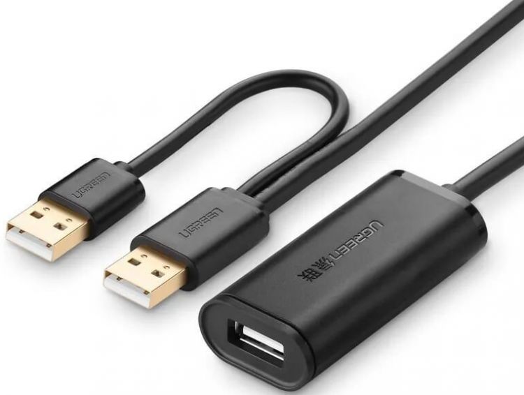 

Кабель-удлинитель UGREEN US137 20213_ USB 2.0 Active Extension, 5м, черный, US137