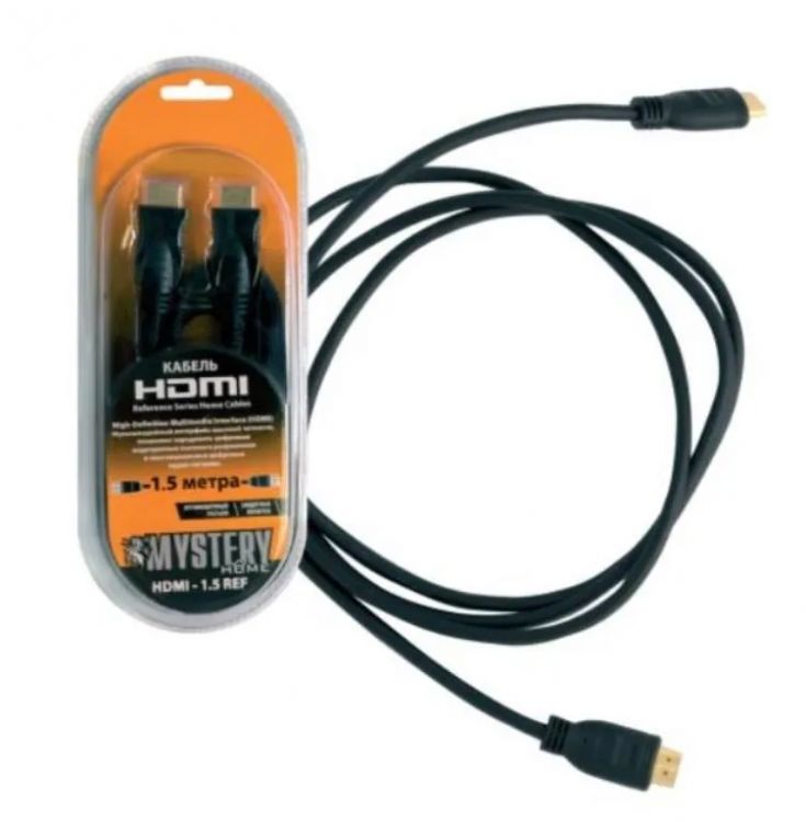 Кабель интерфейсный HDMI-HDMI Mystery HDMI 1.5 pro двойной экран, стандарт HDMI 1.3, ,позолоченные разъемы 24К