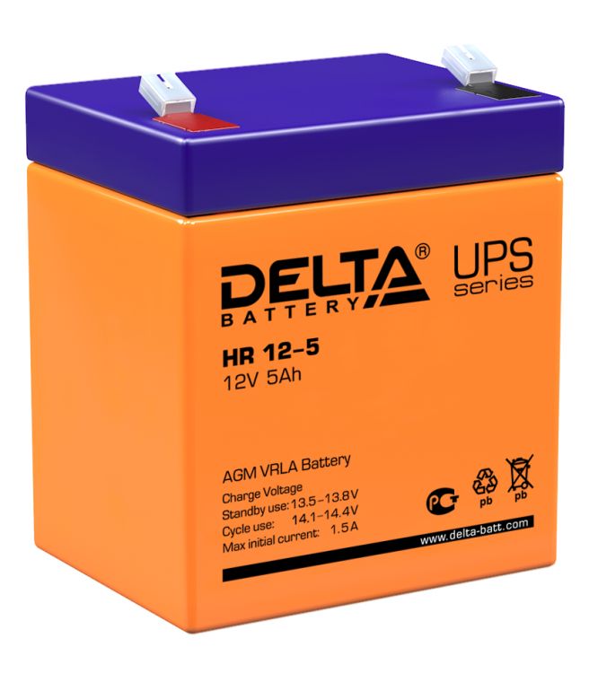 цена Батарея Delta HR 12-5 12В, 5 Ач, 90х70х107мм