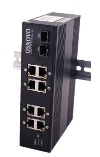 цена Коммутатор промышленный OSNOVO SW-70802/I Gigabit Ethernet на 10 портов: 8 x GE(10/100/1000Base-T) + 2 x GE SFP(1000Base-X). Вход для резервного питан