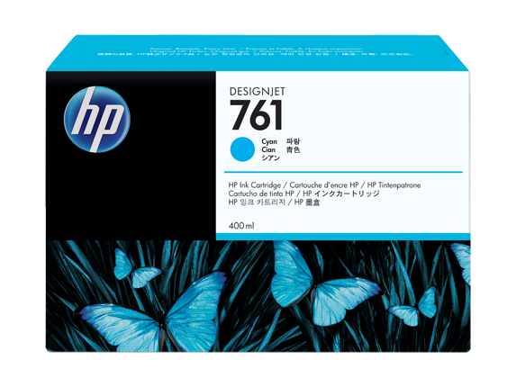 Картридж HP CM994A №761 для принтеров Designjet T7100, голубой, 400 мл