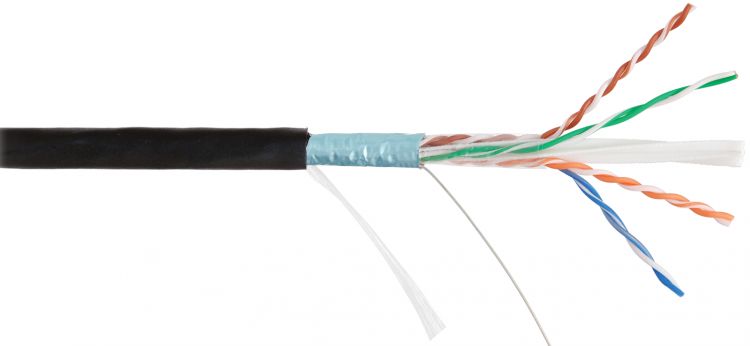 

Кабель витая пара F/UTP 6а кат. 4 пары NIKOLAN NKL 4255B-BK 23AWG(0.57 мм), медь, одножильный (solid), внешний, PE, чёрный, уп/500м, NKL 4255B-BK