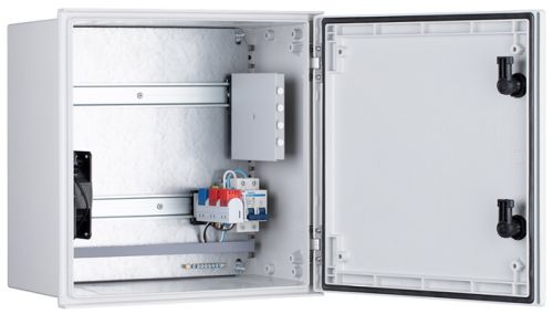 Шкаф NSGate NSP-3040H1F1 P304H1F1 300x400x200 комплект [1, 2, 3] с нагревателем и оптическим кроссом, цвет серый - фото 1