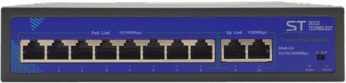 Коммутатор Space Technology ST-S88POE(2G/120W/A) Switch POE 8-ми портовый для обеспечения проводных