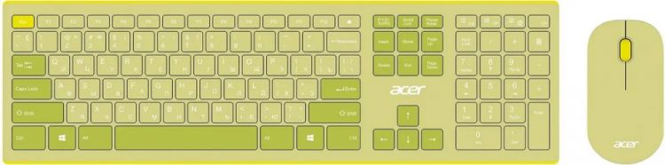 Клавиатура и мышь Wireless Acer OCC205 ZL.ACCEE.00E USB, yellow цена и фото