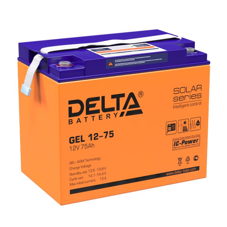 Батарея Delta GEL 12-75 12В, 75Ач
