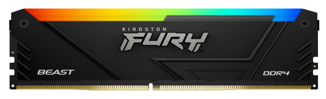 Модуль памяти DDR4 8GB Kingston FURY KF432C16BB2A/8 Beast RGB Black XMP 3200MHz CL16 1RX8 1.35V 288-pin 8Gbit KF432C16BB2A/8 KF432C16BB2A/8 - фото 1