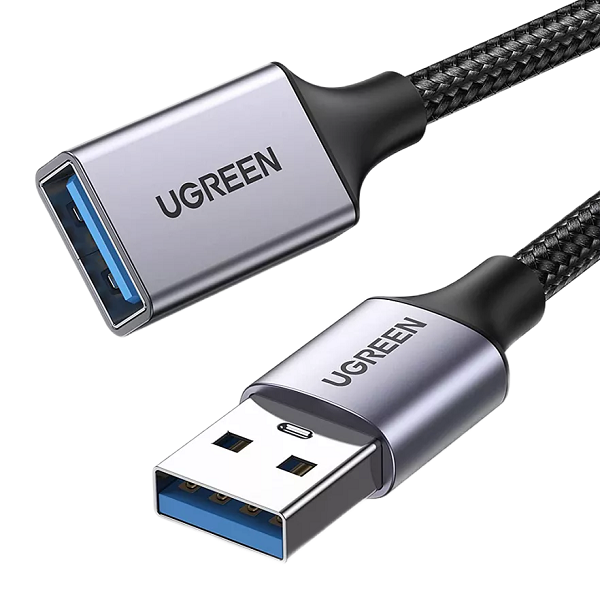 Кабель UGREEN US115 25285_ USB-A Male to USB-A Female Extension, 5м, черный