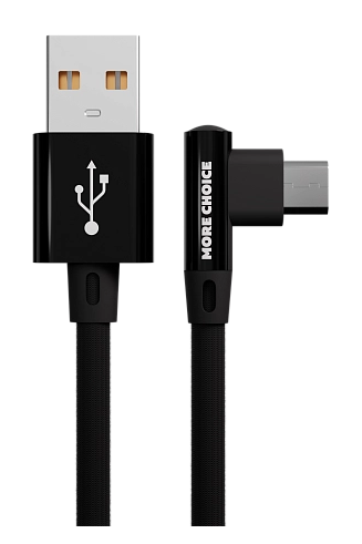 Кабель интерфейсный More Choice K27m USB 2.1A для micro USB нейлон 1м Black, цвет черный K27m Black - фото 1