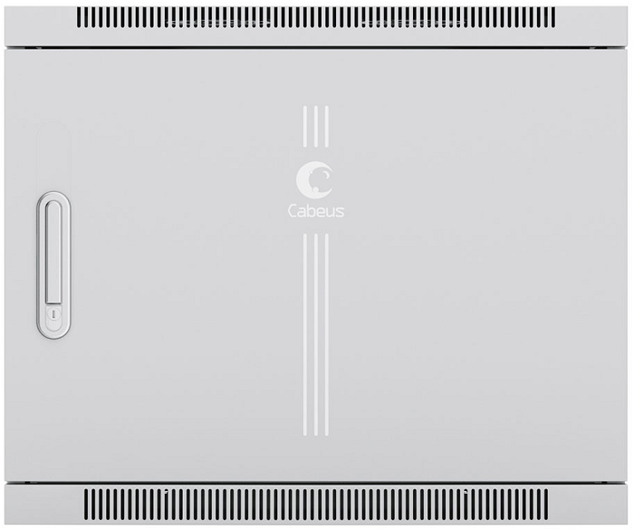 Шкаф настенный 19, 12U Cabeus SH-05F-12U60/35m-R 600x350x635mm (ШхГхВ) дверь металл, цвет серый (RAL 7035)