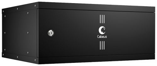 Шкаф настенный 19, 4U Cabeus WSC-05D-4U55/45m-BK серия LIGHT разборный, дверь металл, цвет черный