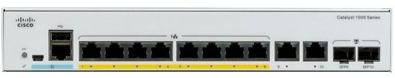 Коммутатор Cisco C1000-8FP-2G-L Catalyst 1000 8port GE, Full POE, 2x1G SFP коммутатор управляемый wi tek wi pms328gf l2 poe 400вт порты 24 poe ge 4 combo ge sfp