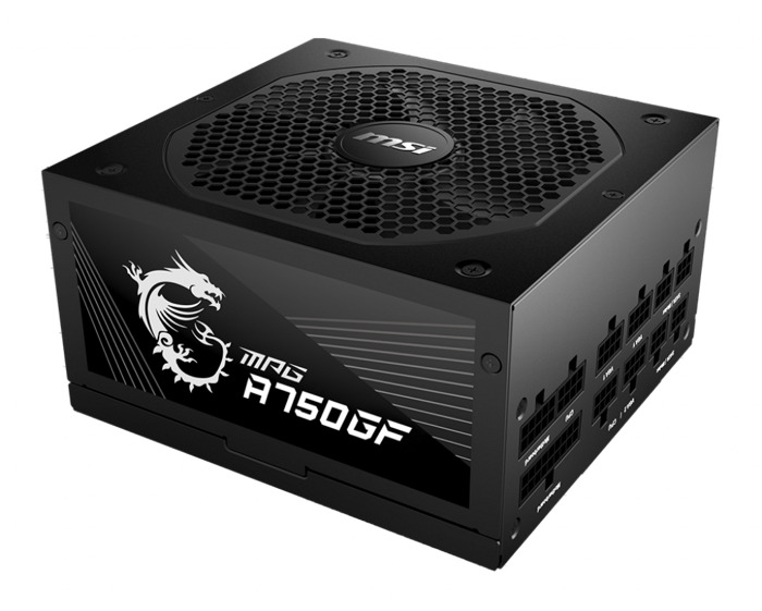 Блок питания ATX MSI MPG A750GF 750W, 140mm fan, Active PFC, full modular, 80+ Gold