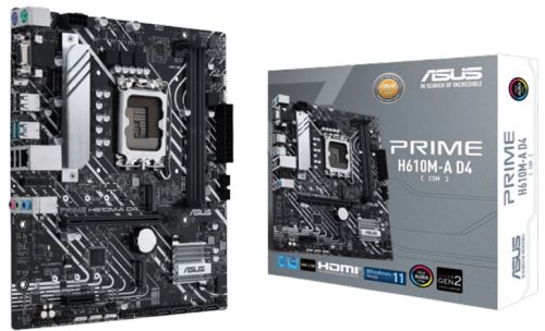 Материнская плата mATX ASUS PRIME H610M-A D4-CSM (LGA1700, H610, 2*DDR4(3200), 4*SATA 6G, 2*M.2, 2*P