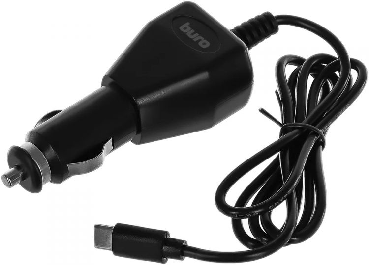 Зарядное устройство автомобильное Buro BUCC1 2A, универсальное, кабель USB Type C, черный