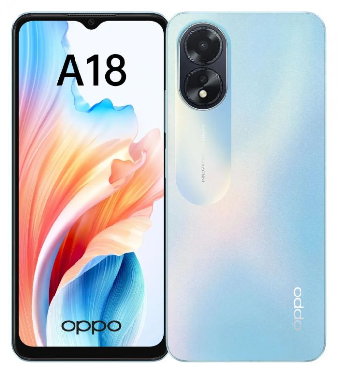 Смартфон OPPO A18 (4+128) голубой смартфон oppo a18 4 128gb blue