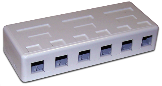 Коробка TWT TWT-SA6-WH настенная 6 портов для Keystone настенная коробка 4 порта для keystone twt sa4 wh