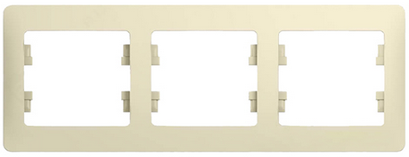 

Рамка Systeme Electric GSL000903 GLOSSA 3-постовая горизонтальная (молочный), GSL000903