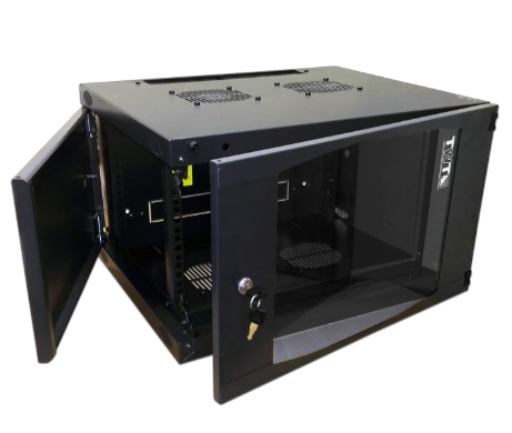 Шкаф серверный 19, 12U TWT TWT-CBWNG-12U-6x6-BK 550x600, стеклянная дверь, черный