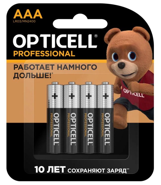 

Батарейка OPTICELL 5052002 алкалиновый AAA/LR03 (блист. 4шт) Professional Opticell, 5052002