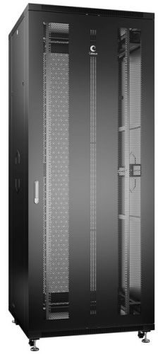 Шкаф напольный 19", 42U Cabeus ND-05C-42U80/80-BK телекоммуникационный 800x800x2055mm (ШхГхВ) передн