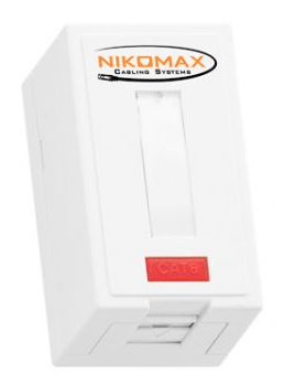 

Компьютерная розетка настенная NIKOMAX NMC-WO1SD2-FT-ST-WT 1 порт, Кат.5e, RJ45/8P8C, FT-TOOL/110/KRONE, T568A/B, экранированная, со шторками, белая, NMC-WO1SD2-FT-ST-WT