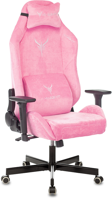 

Кресло игровое Бюрократ KNIGHT N1 PINK ткань, розовый Velvet 36 с подголов. крестовина металл, KNIGHT N1 PINK