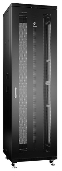 Шкаф напольный 19, 42U Cabeus ND-05C-42U60/60-BK телекоммуникационный 600x600x2055mm (ШхГхВ) передняя и задняя перфорированные двери, ручка с замком, joytech втулка задняя joytech fh701dse цвет черный