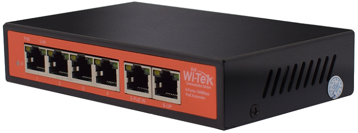 

Повторитель PoE Wi-Tek WI-PE51E 1 PoE in порт 100Base-TX 802.3af/at/bt 48В до 60Вт, 4 PoE out порта 100Base-TX 802.3af/at 48В до 30Вт,1 порт 100Base-T, WI-PE51E