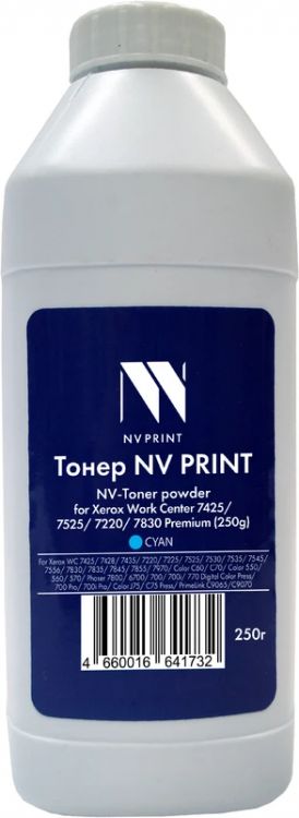 

Тонер+девелопер NVP NV-XR7425-PR-250gC для Xerox WorkCenter 7425, 7525, 7220, 7830 Premium (250г) Cyan. WC 7425, 7428, 7435; WC 7220, 7225; WC 7525, 7, NV-XR7425-PR-250gC