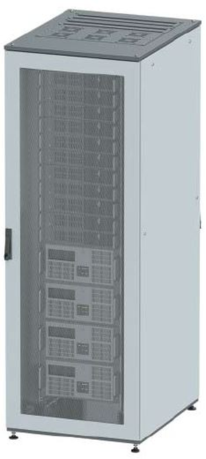 Шкаф напольный 19, 47U DKC R5IT4766PF 600х600 двери перфорированная/перфорированная,укомплектован вводом и заглушками RAL7011/7035, RAM telecom