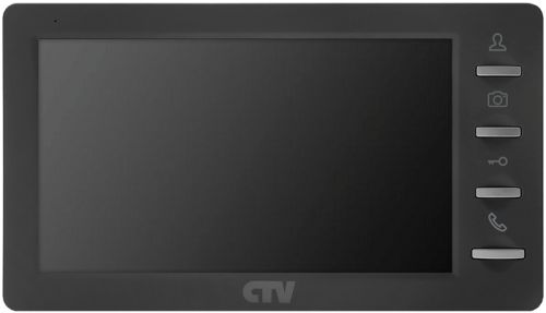 Видеодомофон CTV CTV-M1701 S (графит) с кнопочным управлением в корпусе с soft-touch покрытием, графическое меню, функция часов