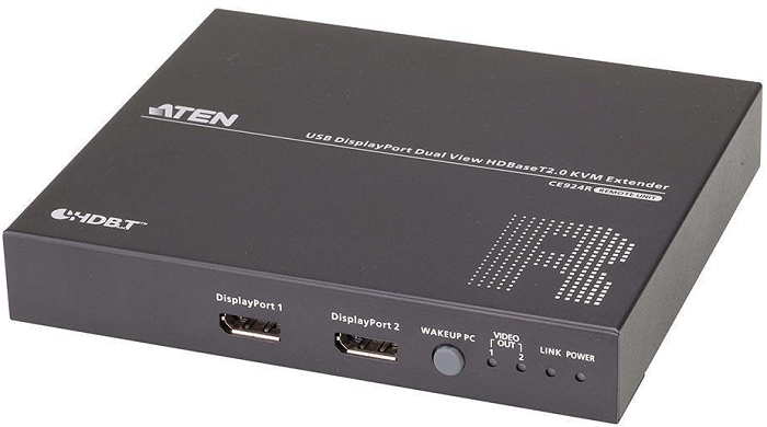 Удлинитель Aten CE924-AT-G extender, KVM USB, 2xDP+KBD&MOUSE USB+AUDIO+RS232, 100 метр., 1xUTP Cat5e/HDBaseT, 2x(DP+MINIJACK)+DB9+USB B-тип>3xUSB A-ти удлинитель aten ce924 at g extender kvm usb 2xdp kbd