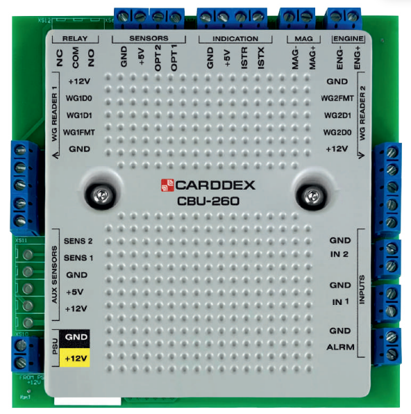 

Контроллер CARDDEX CBU 260 автономной проходной, предназначен для работы в составе электронных проходных STR, CBU 260