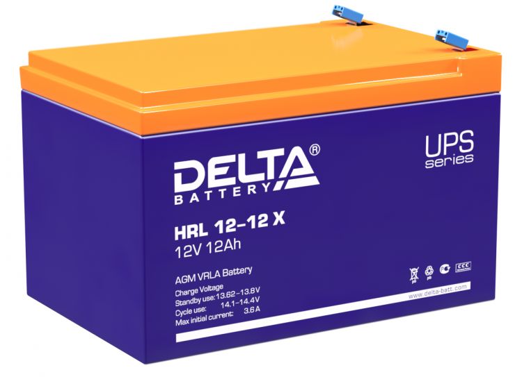 Батарея Delta HRL 12-12 X 12В, 12Ач, 151х98х101мм батарея для ибп delta hrl 12 12 x 12в 12ач