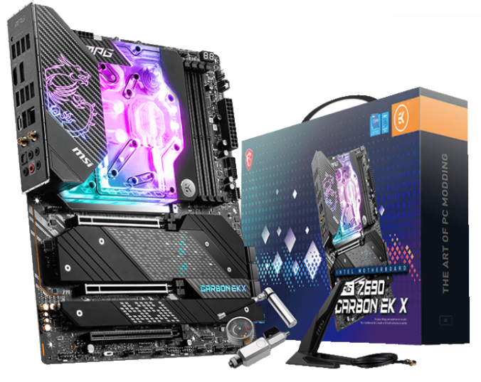 

Материнская плата ATX MSI MPG Z690 CARBON EK X (LGA1700, Z690, 4*DDR5 (6666), 6*SATA 6G RAID, 5*M.2, 3*PCIE, 2.5Glan, WiFi, BT, HDMI, DP, USB Type-C,, MPG Z690 CARBON EK X